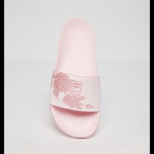 FILA Women’s Drifter Rose Embroidered Pink Slide